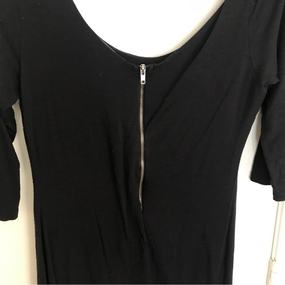 3/$15 popular basics black 3/4 sleeve midi dress - Picture 5 of 8
